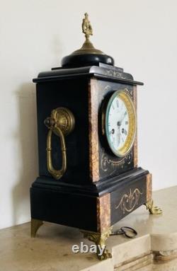 Garniture de cheminée Napoléon III époque XIXe Pendule + chandeliers (livrables)