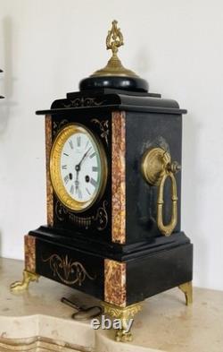 Garniture de cheminée Napoléon III époque XIXe Pendule + chandeliers (livrables)