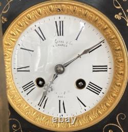 Garniture de cheminée Napoléon III époque XIXe Pendule + chandeliers (livrables)