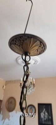 Gilded bronze sculpture antique Cherub angel putti two way lustre