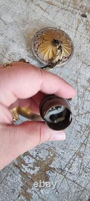 Gilded bronze sculpture antique Cherub angel putti two way lustre