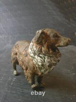 Grand Bronze de Vienne Chien de Berger 12cm x 8cm XIXè VIENNA BRONZE DOG