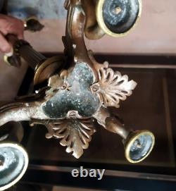 Grand Candélabre Bougeoir en Bronze XIX ème Napoléon III Pattes 5 feux