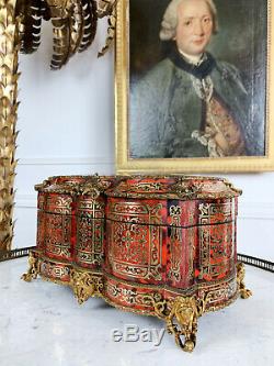 Grand Coffret D'époque Napoléon III En Marqueterie Boulle Orné De Bronze Doré