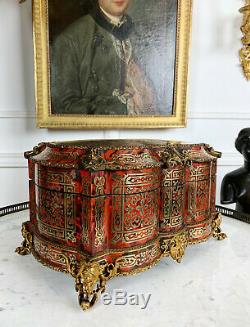 Grand Coffret D'époque Napoléon III En Marqueterie Boulle Orné De Bronze Doré