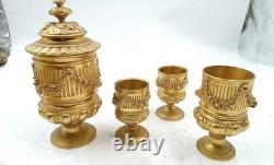 Grand Encrier En Bronze Doré Au Mercure d'époque Napoléon III