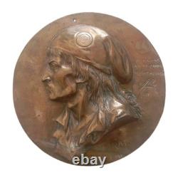 Grand Médaillon MARAT L'Ami du Peuple Bronze d'apres Brisson 1868 Nap III