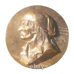 Grand Médaillon MARAT L'Ami du Peuple Bronze d'apres Brisson 1868 Nap III