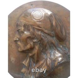 Grand Médaillon MARAT L'Ami du Peuple Bronze d'apres Brisson 1868 Nap III