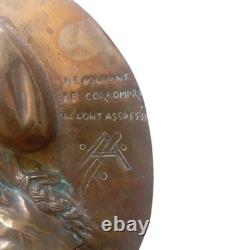 Grand Médaillon MARAT L'Ami du Peuple Bronze d'apres Brisson 1868 Nap III