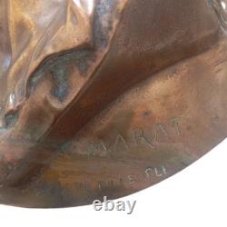 Grand Médaillon MARAT L'Ami du Peuple Bronze d'apres Brisson 1868 Nap III
