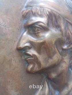 Grand Médaillon MARAT L'Ami du Peuple Bronze d'apres Brisson 1868 Nap III