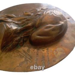 Grand Médaillon MARAT L'Ami du Peuple Bronze d'apres Brisson 1868 Nap III