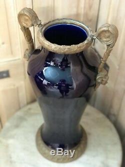 Grand Vase Bleue de Sèvres Bronze Doré Napoléon III XIXeme Bleu Blue Porcelaine
