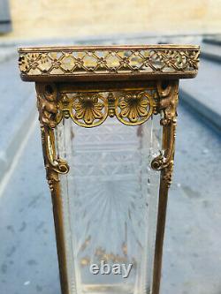 Grand Vase Époque Empire Cristal Taillé et Bronze doré Décor Antique Napoléon 3
