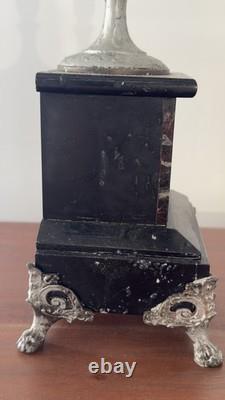 Grand candélabre gothique XIXe Napoléon III Marbre noir & Bronze