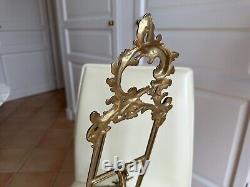 Grand chevalet de table en bronze doré fin XIXème parfait état Ht 55 cms