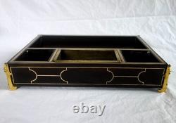 Grand encrier bois noirci & bronze doré époque Napoléon III