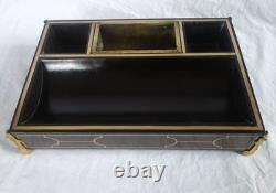 Grand encrier bois noirci & bronze doré époque Napoléon III