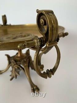 Grande Coupe En Bronze Napoleon III Xixeme Pieds Griffes Decor Antique E634