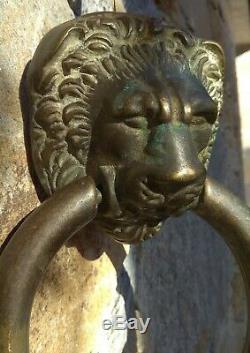 Grande Heurtoir de porte en bronze, Tete de Lion, door knocker, XIXeme, 20cm, 1,17kg