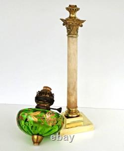 Grande LAMPE à PETROLE Marbre Bronze Chapiteau Corinthien Napoléon III XIXème Grande LAMPE à PETROLE Marbre Bronze Chapiteau Corinthien Napoléon III XIXème
