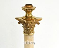Grande LAMPE à PETROLE Marbre Bronze Chapiteau Corinthien Napoléon III XIXème Grande LAMPE à PETROLE Marbre Bronze Chapiteau Corinthien Napoléon III XIXème