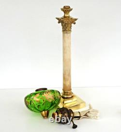 Grande LAMPE à PETROLE Marbre Bronze Chapiteau Corinthien Napoléon III XIXème Grande LAMPE à PETROLE Marbre Bronze Chapiteau Corinthien Napoléon III XIXème