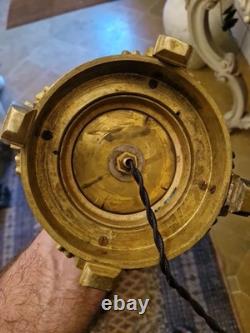 Grande Lampe Ancienne En Porcelaine Bleu Et Monture En Bronze NAPOLÉON III