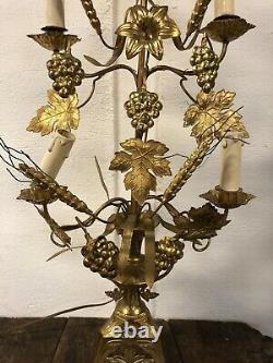 Grande Lampe Eglise Bronze Ancien Bougeoir Chandelier Napoléon III XIXeme Lamp