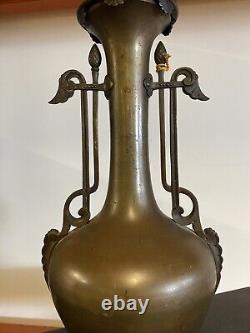 Grande Lampe à Pétrole Oil Lamp Bronze Napoléon III XIXeme Empire