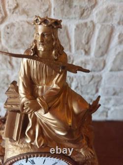 Grande Pendule En Bronze Dore Xixeme