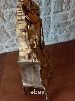 Grande Pendule En Bronze Dore Xixeme