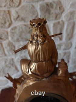 Grande Pendule En Bronze Dore Xixeme
