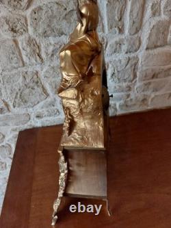 Grande Pendule En Bronze Dore Xixeme
