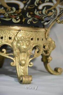 Grande coupe en faïence émaillée et bronze doré, Napoléon III