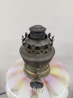 Grande lampe à pétrole bronze argenté 19 ème colonne corinthienne Napoléon III