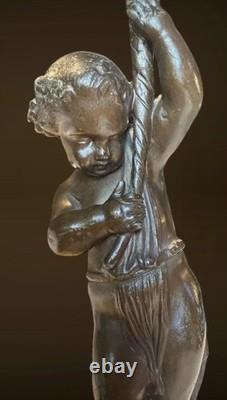 Grande paire de chandeliers Style Napoléon III 58 x 17 cm Bronze