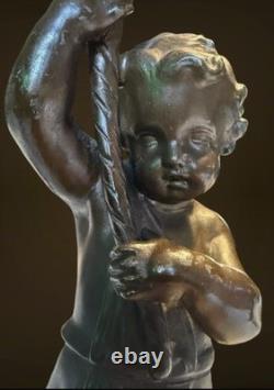 Grande paire de chandeliers Style Napoléon III 58 x 17 cm Bronze