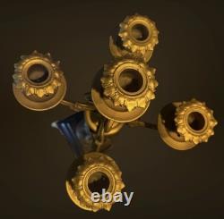 Grande paire de chandeliers Style Napoléon III 58 x 17 cm Bronze