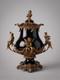 Grande Urne Couverte Style Napol&eacute;on Iii En Porcelaine Noire Et Bronze D&eacute;cor Ro