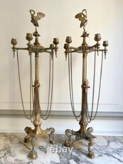 Grands candélabres en bronze Napoléon III