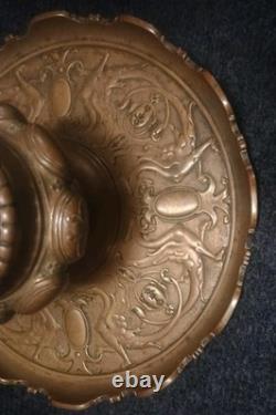 Gros Encrier Bronze XIXe Décor Griffons Et Écussons Napoléon III