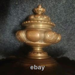 Gros Encrier Bronze XIXe Décor Griffons Et Écussons Napoléon III