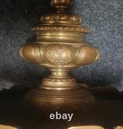 Gros Encrier Bronze XIXe Décor Griffons Et Écussons Napoléon III