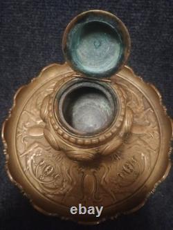 Gros Encrier Bronze XIXe Décor Griffons Et Écussons Napoléon III