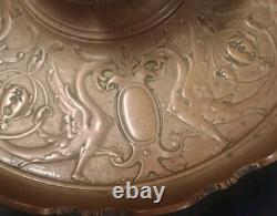 Gros Encrier Bronze XIXe Décor Griffons Et Écussons Napoléon III
