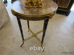 Guéridon rond Bronze et bois bleu époque Napoléon III