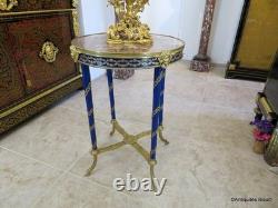Guéridon rond Bronze et bois bleu époque Napoléon III