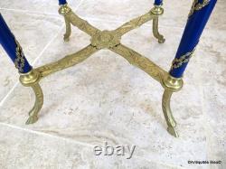 Guéridon rond Bronze et bois bleu époque Napoléon III